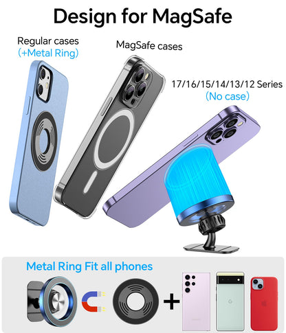 for iPhone Magsafe car Mount【20 Strong Magnets】Magnetic Phone Holder for Car Dashboard【360° Rotation】Hands Free Car Phone Holder Mount Dash Fit iPhone 15 14 13 12 Pro Max Plus MagSafe Car Accessories