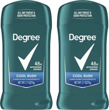Degree Men Original Antiperspirant Cool Rush Twin Pack Sweat 2 Pack 2.7 oz