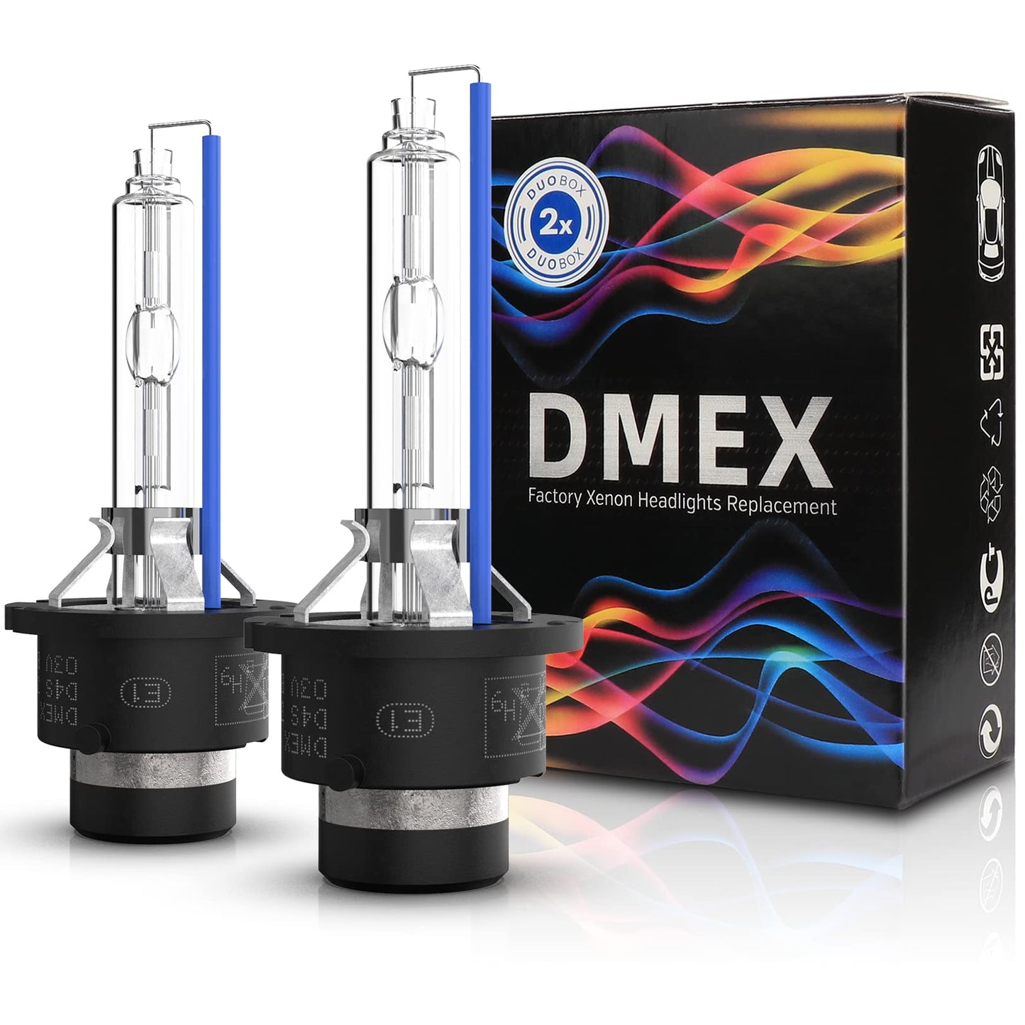 DMEX D3S HID Headlight Bulbs 8000K White Blue Xenon 35W 66340 42403 42302 Replacement - Pack of 2 (Not fit Halogen Headlamp)