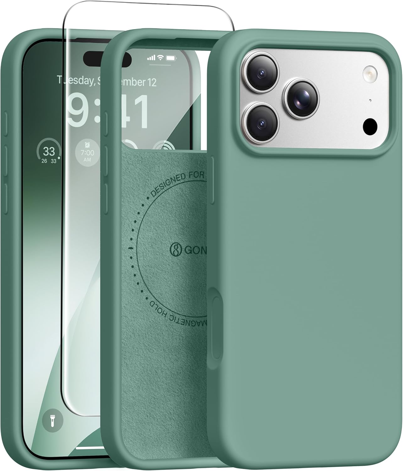 GONEZ Magnetic for iPhone 17 Pro Max Case, Silicone Cover Stone