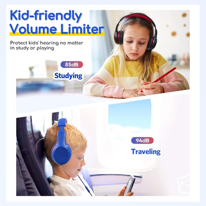 EarFun K1 Kids Headphones Wired with Mic, Volume Limit Headphones for Kids