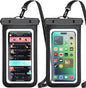 Waterproof Phone Pouch,2 Pack Black White Phone Waterproof Case,Cell Phone Dry Bag,Protection Level: IP68,Beach Cruise for Apple iPhone,Samsung,and More,Lanyard Included,(Fits Up to 8.3”),Black,White