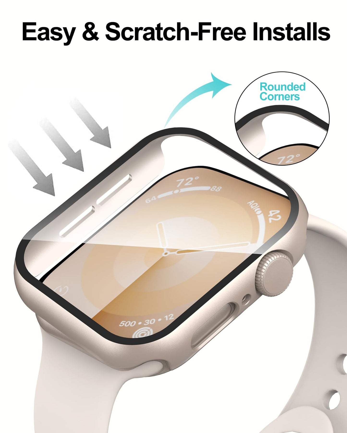 Smiling 2 Pack Case Compatible with Apple Watch SE 3 (2025)/ SE 2/ SE/Series 6/5/4 40mm with Tempered Glass Screen Protector, Hard PC Case Overall Protective Cover- 1 Blue+ 1 Transparent