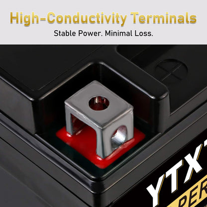 YTX14AH-BS 12V 12Ah Motorcycle Battery, 220CCA Rechargeable Maintenance Free Sealed AGM Battery, Powersport Replacement for ATV, UTV, Scooter