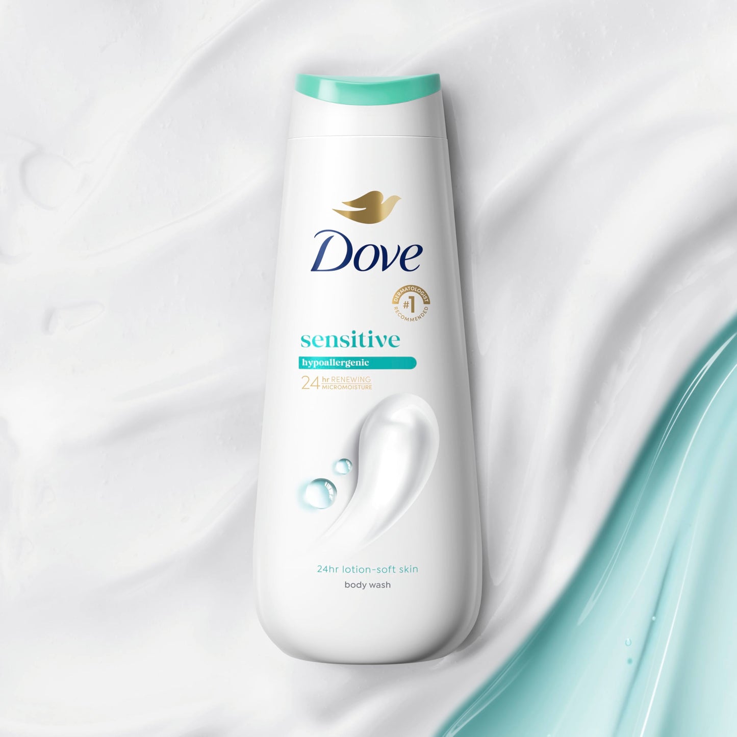 Dove Sensitive Skin Body Wash, 24hr Lotion-Soft Skin, 30.6 oz