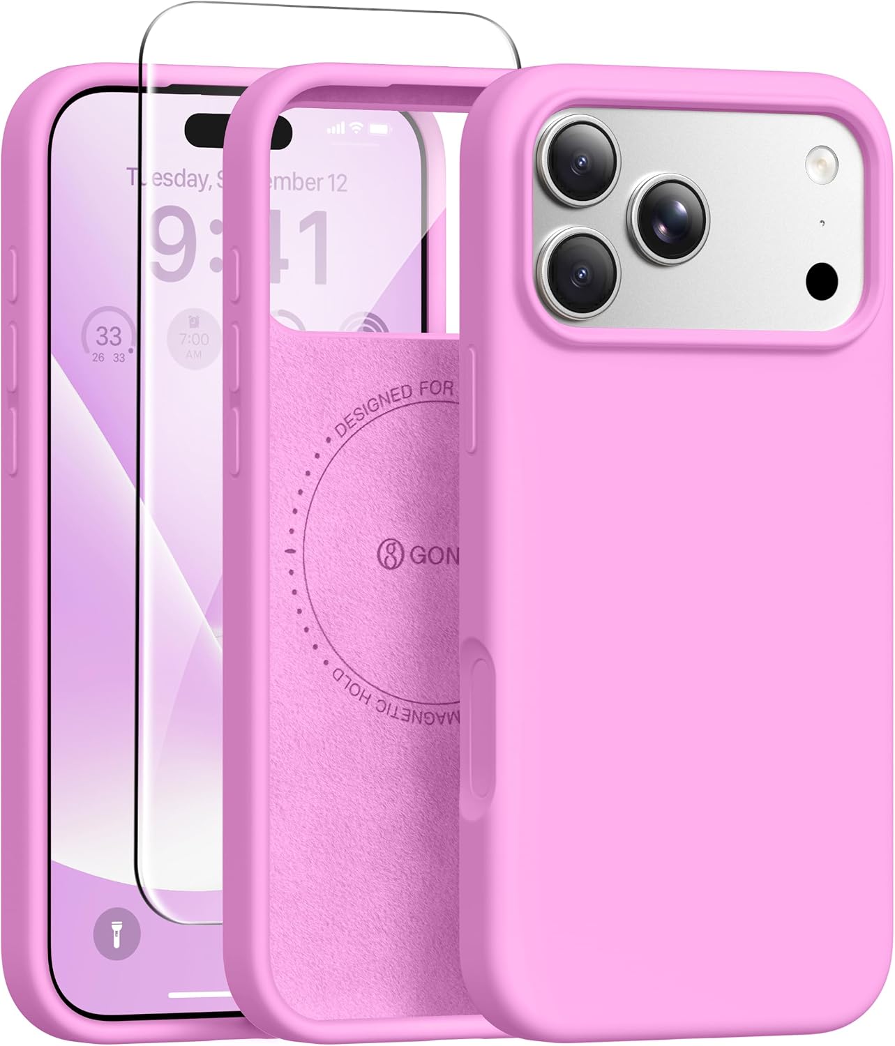 GONEZ Magnetic for iPhone 17 Pro Max Case, Silicone Cover Stone