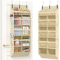 Lifewit 1 Pack Over the Door Organizer, 5 Section Hanging Storage, Beige