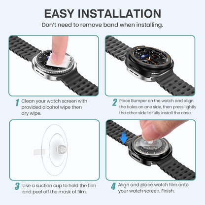 Tensea 5+5PCS for Samsung Galaxy Watch Ultra 47mm Screen Protector Case