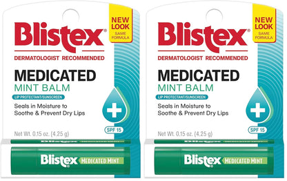 Blistex Medicated Lip Balm SPF 15, 24 Hr Moisture, 0.15 oz, 3 Count