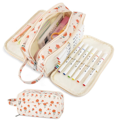 Cute Big Pencil Case Pouch Bag with Handle for Teen Girls Boy Gift
