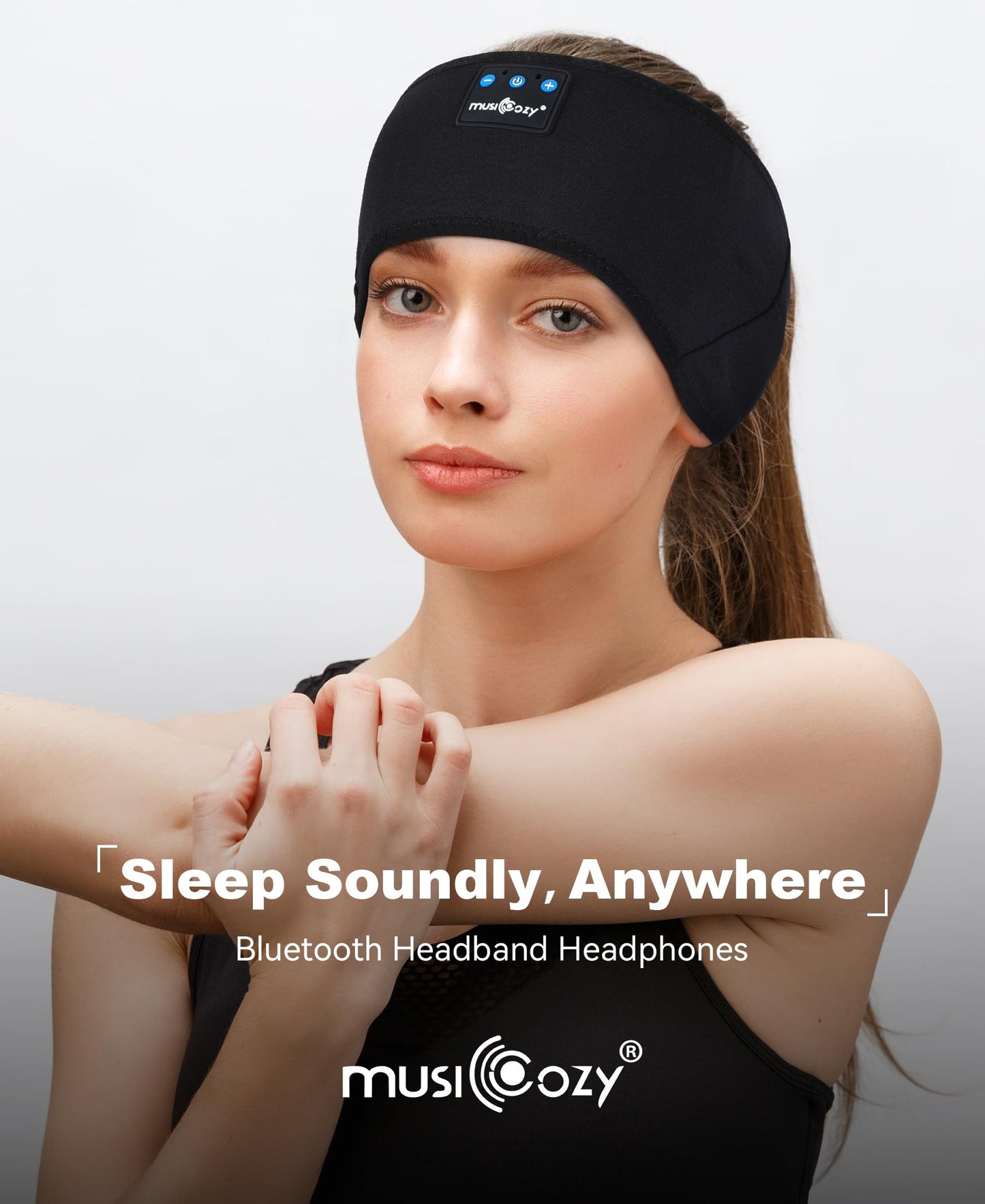 MUSICOZY Sleep Headphones Bluetooth Headband Headphones for Side Sleepers