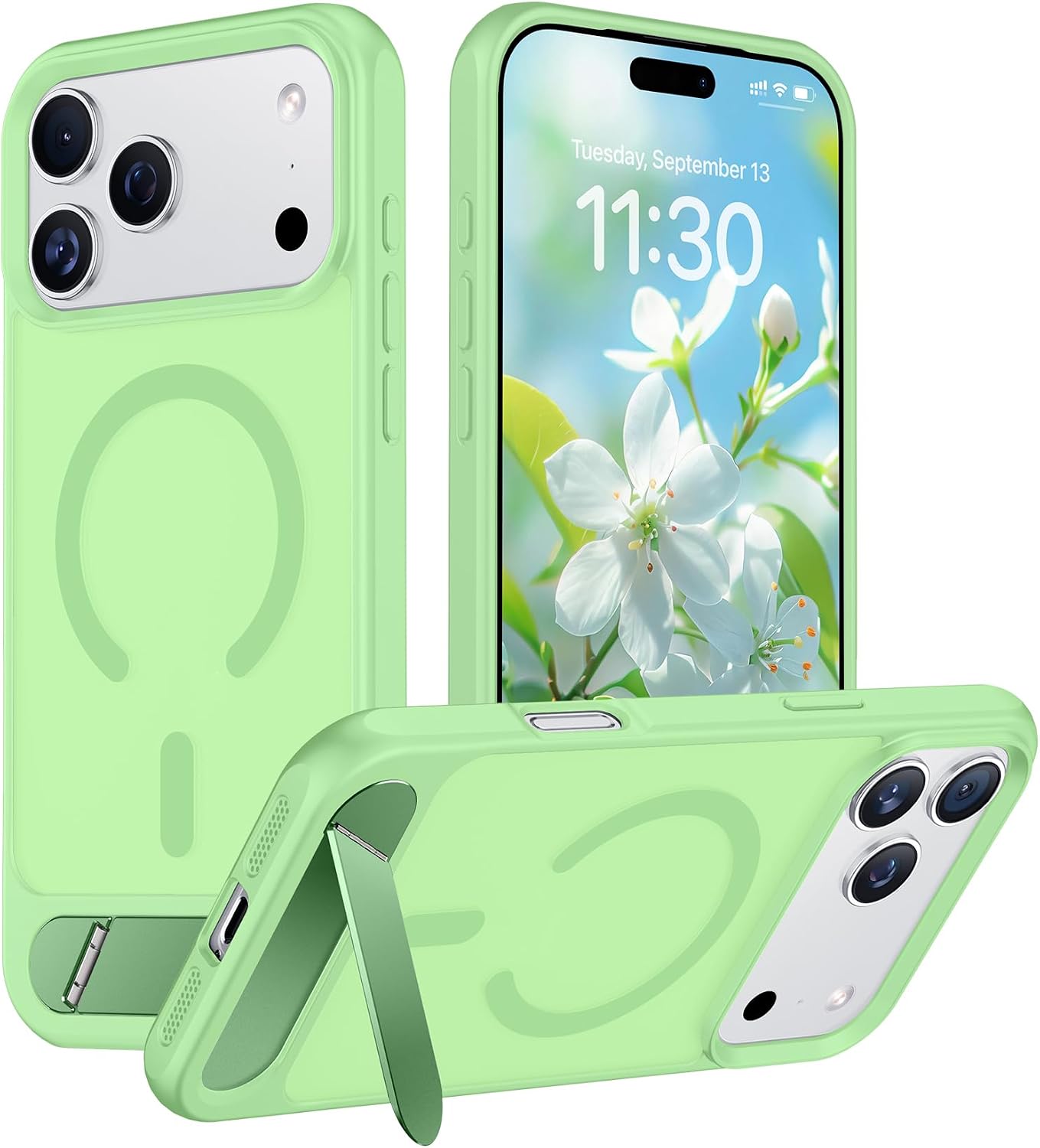 Magnetic Compatible with iPhone 14 Pro Max Case, [Built-in Invisible Kickstand][Compatible with MagSafe] [Military Grade Shockproof] Slim Translucent Matte Phone Case for iPhone 14 Pro Max 6.7"