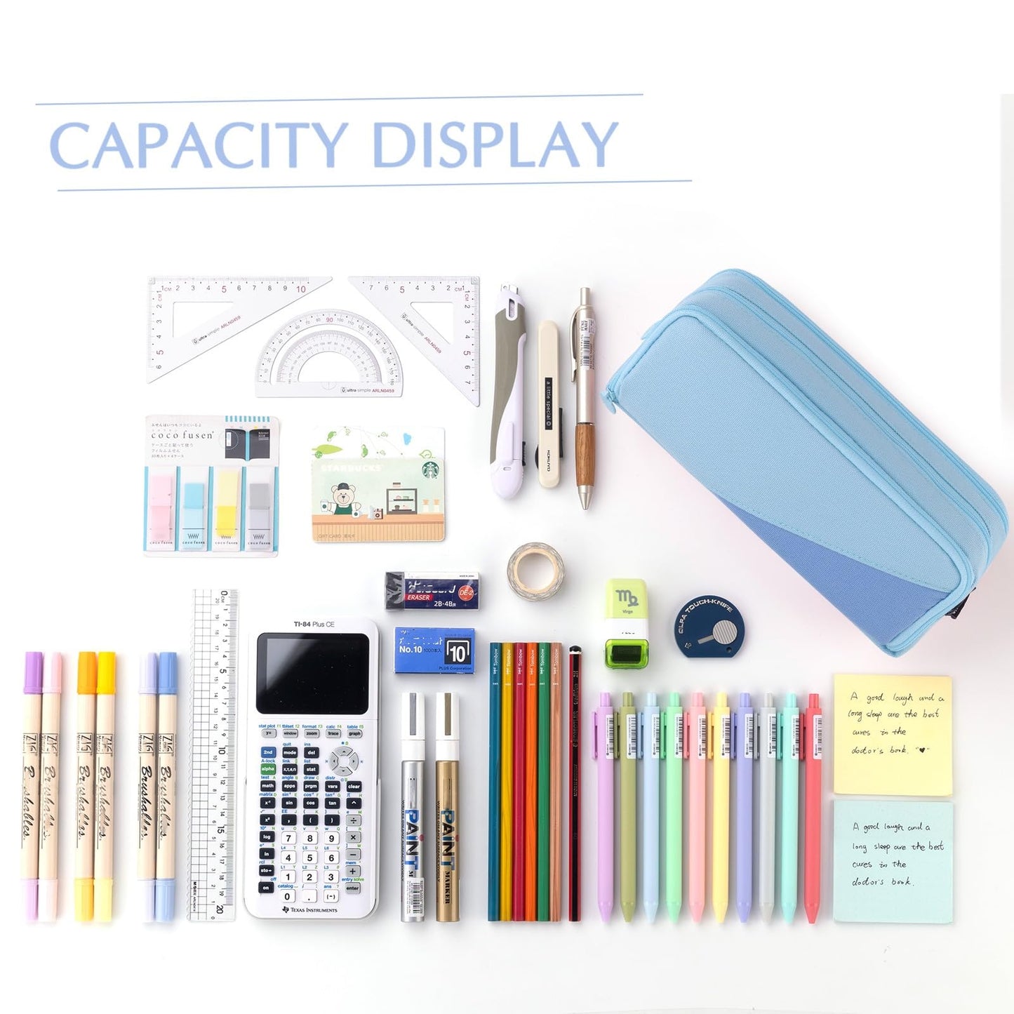 CICIMELON Large Capacity Pencil Case 3 Compartment Pouch Pen Bag for School Teen Girl Boy Men Women (Pink)