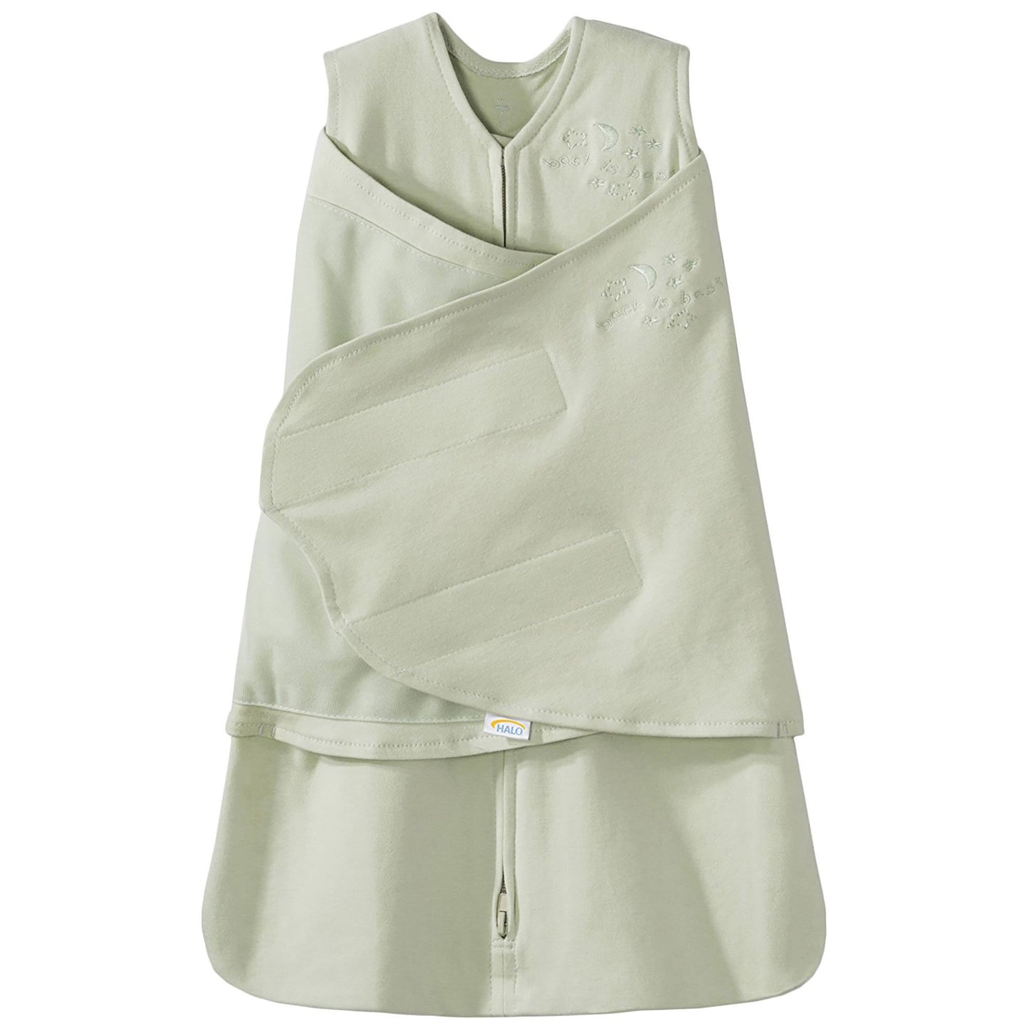 HALO 100% Cotton Sleepsack Swaddle, 3-Way Adjustable Wearable Blanket, TOG 1.5, Baby Blue, Newborn, 0-3 Months