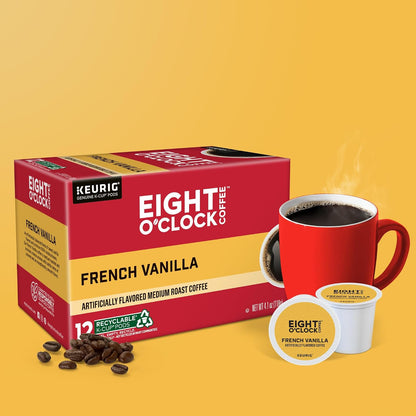 Eight O'Clock Coffee Hazelnut, Single-Serve Keurig K-Cup Pods, Flavored Medium Roast Coffee Pods, 96 Count