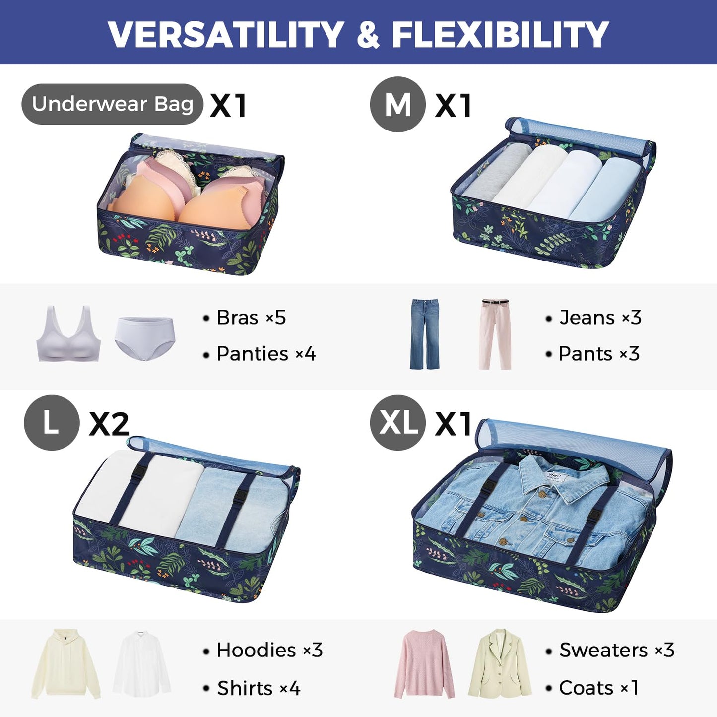BAGAIL 8 Set Packing Cubes Luggage Packing Organizers for Travel Accessories-Cream