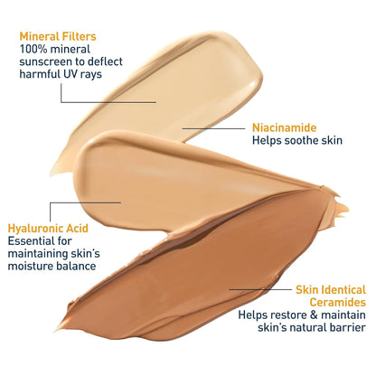 CeraVe Tinted Sunscreen for Face, Mineral SPF 30 Moisturizer, Deep, 1.7oz