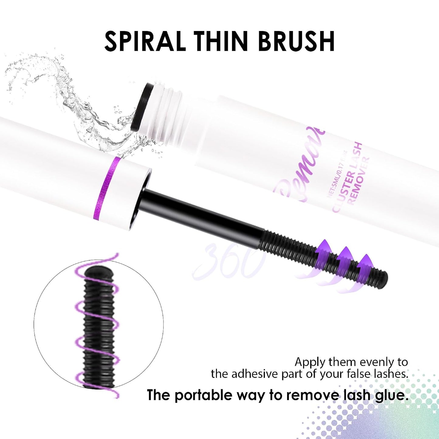 GAQQI Lash Cluster Glue, Waterproof Bond and Seal Lash Glue, Black - 2PCS