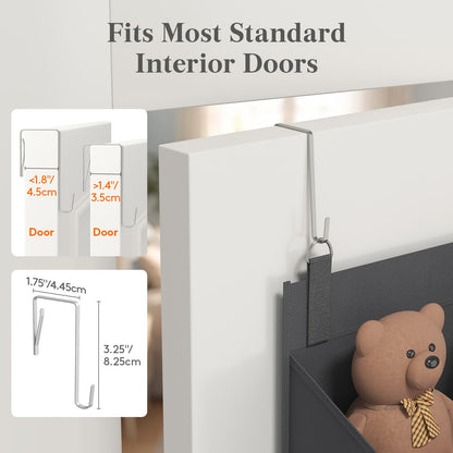 Lifewit 1 Pack Over the Door Organizer, 5 Section Hanging Storage, Beige