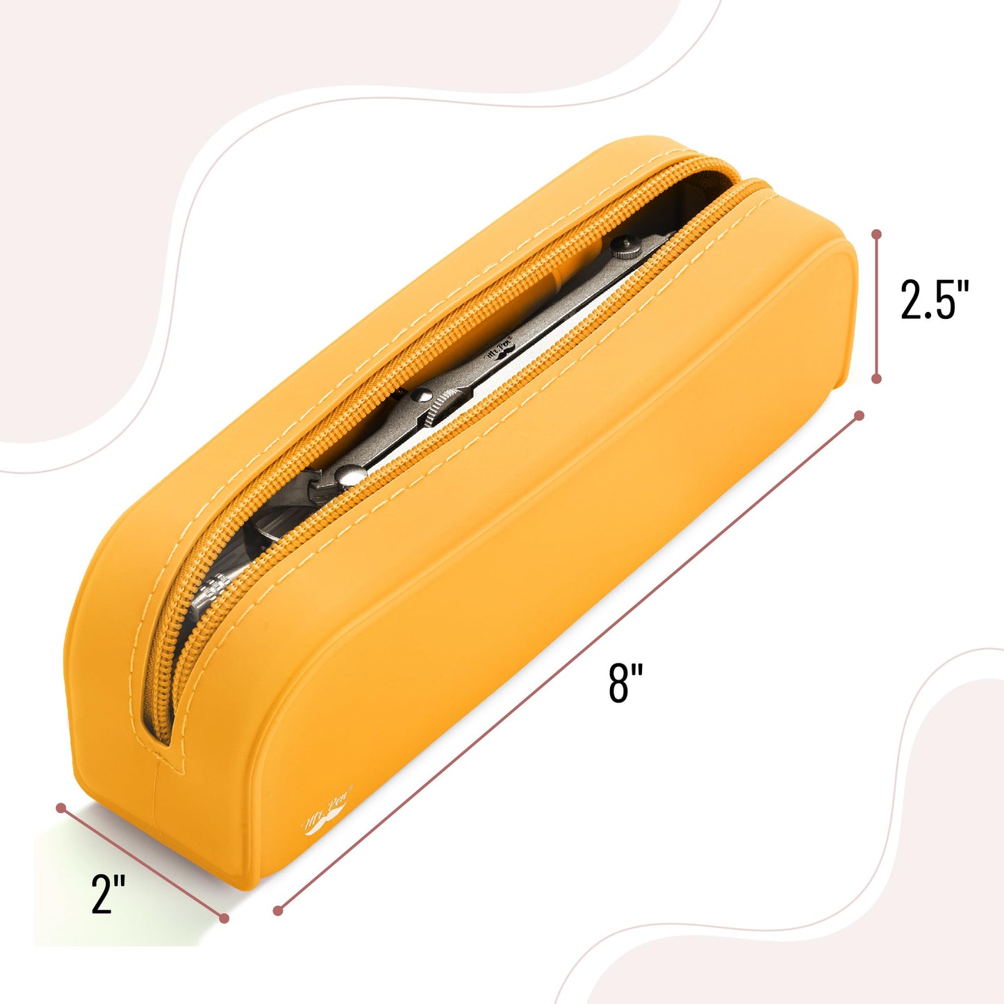 Mr. Pen- Silicone Pencil Case, Aesthetic Pencil Bag for Women, Makeup Pouch