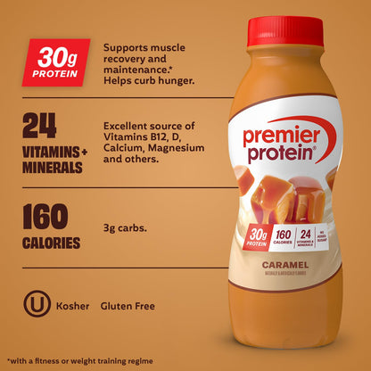 Premier Protein 30g High Protein Shake, Chocolate, 12 Pack