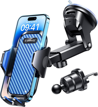 VANMASS Car Phone Holder 2026 Ultimate Military-Grade Strongest Suction & Clip Windshield Dashboard【Newest Best Strongest】Cell Phone Shower & Wall Mounts for iPhone 17 Pro Max 16 15 14 13 Android
