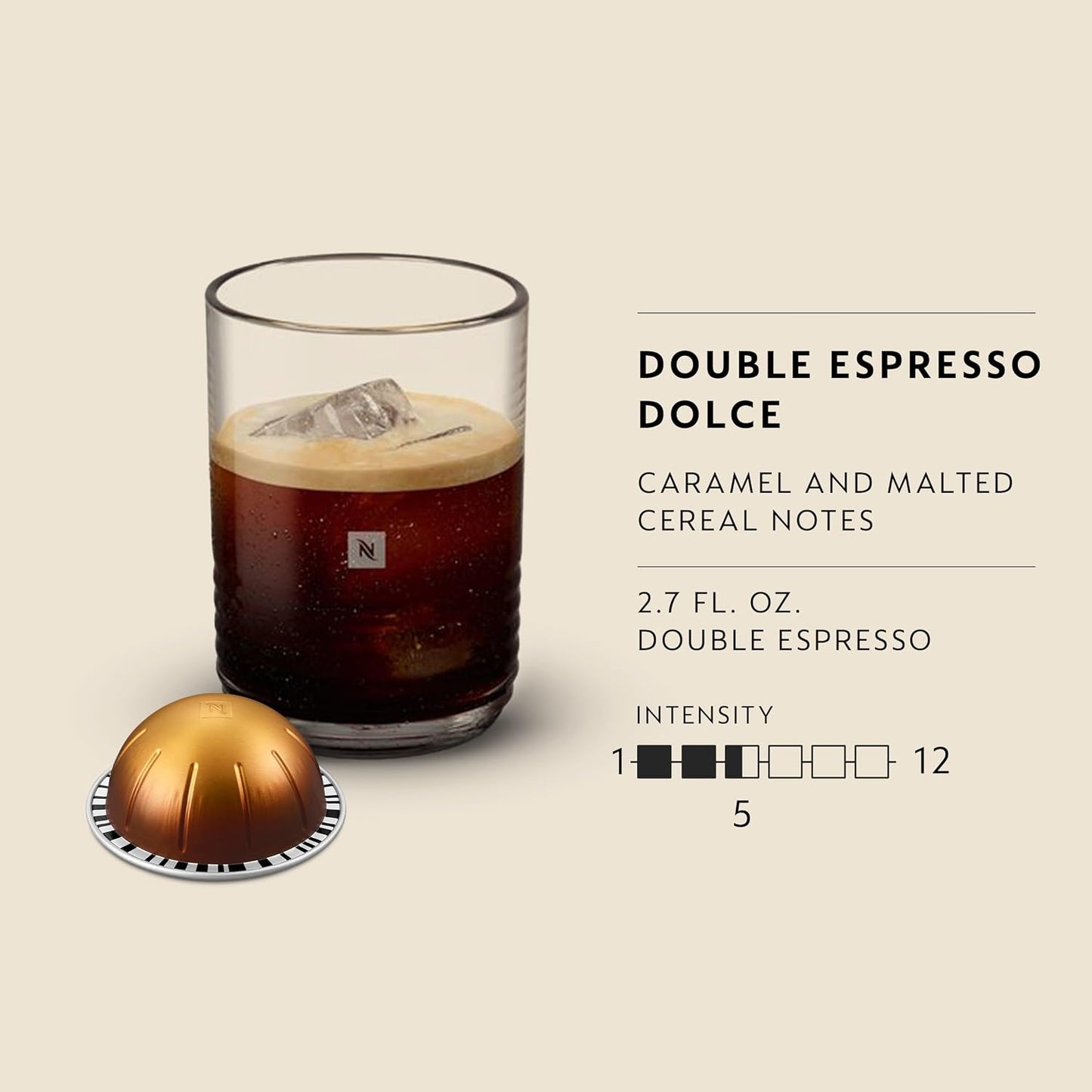 Nespresso Vertuo, Double Espresso Dolce, 30-Count Espresso Pods
