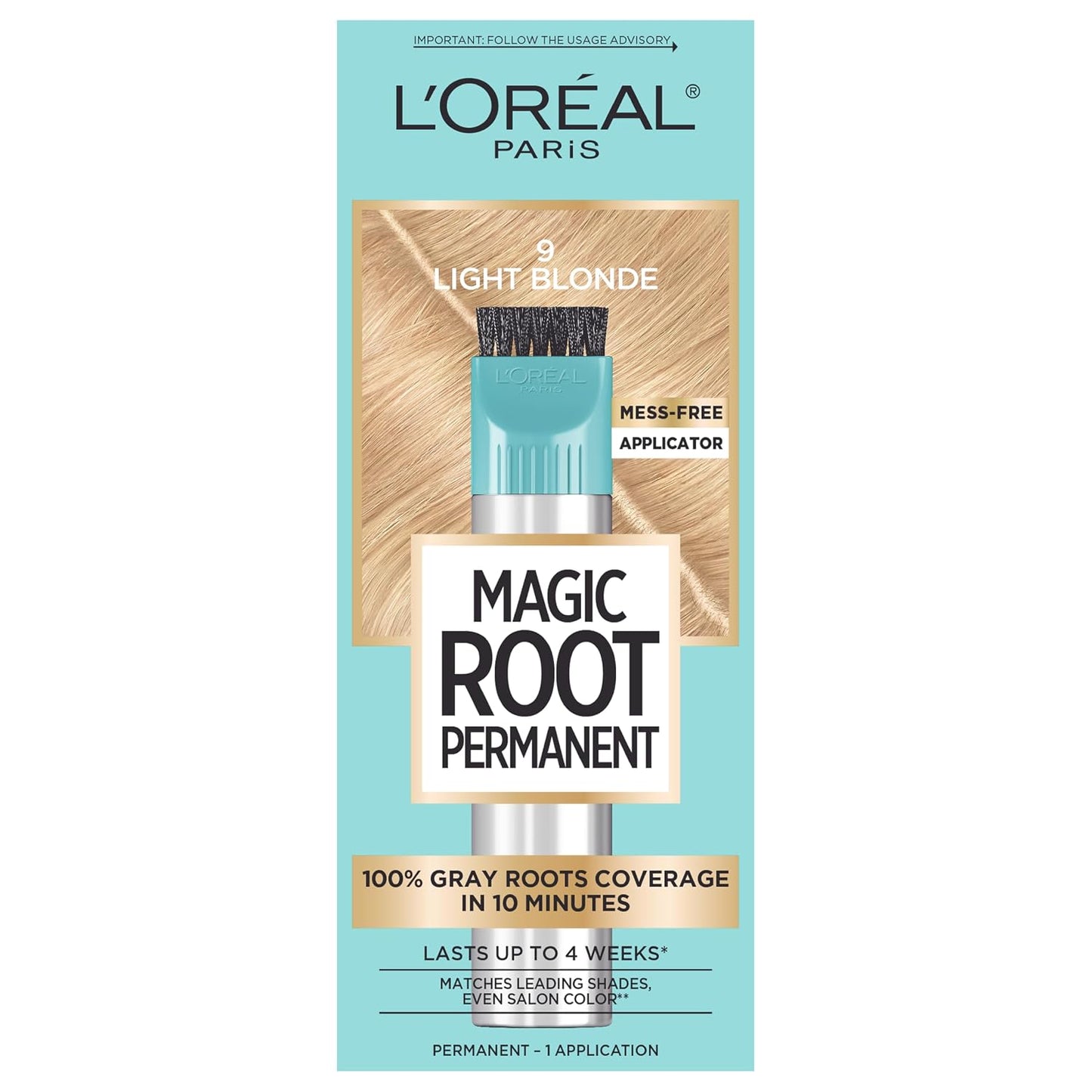 L'Oreal Paris Magic Root Permanent Hair Color Kit, 100% Gray Hair Coverage In Just 10 Minutes, Precision Brush Applicator for Seamless Application, 4 Dark Brown (2 Count)