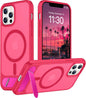Magnetic Compatible with iPhone 14 Pro Max Case, [Built-in Invisible Kickstand][Compatible with MagSafe] [Military Grade Shockproof] Slim Translucent Matte Phone Case for iPhone 14 Pro Max 6.7"