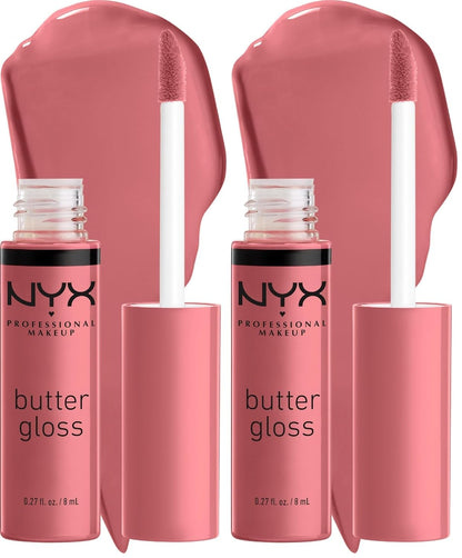 NYX PROFESSIONAL MAKEUP Butter Gloss, Non-Sticky Lip Gloss - Praline (Deep Nude)