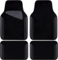 CAR PASS Waterproof Universal Fit Car Floor Mats, Faux Leather Car Carpet Mats, Black Car Mats with Anti-Slip Nibbs Backing & Driver Heel Pad Fit for SUV,Vans,sedans, Trucks,Set of 4pcs(All Black)