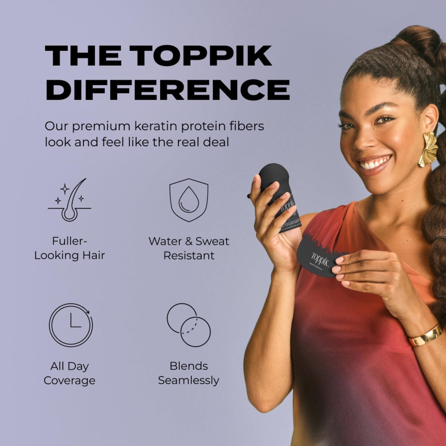 Toppik Hair Building Fibers, Fill In Fine or Thinning Hair Instantly Thicker, Fuller Looking Hair 9 Shades,4 size options