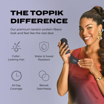 Toppik Hair Building Fibers, Fill In Fine or Thinning Hair Instantly Thicker, Fuller Looking Hair 9 Shades,4 size options