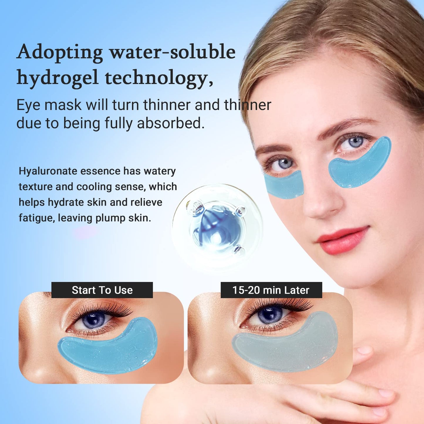 PEAUAMIE Under Eye Patches Gold and Hyaluronic Acid for puffy eyes,Rose Eye Masks for Dark Circles and Puffiness skin care Smooth Wrinkles products 30 Pairs