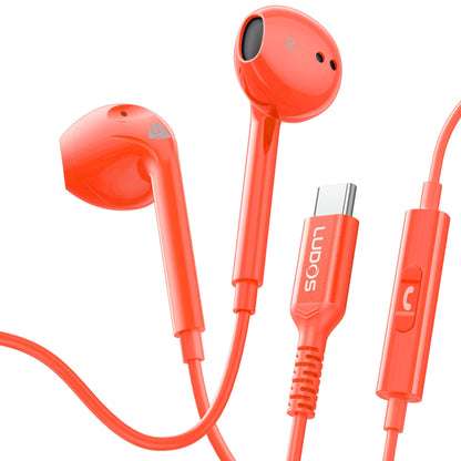 LUDOS Zenith USB C Headphones for iPhone 17 16 15 Pro Max Plus Air iPad Pro Air, 5 Years Warranty, USB-C Earbuds for Samsung Galaxy S24 S23 Ultra S22 S21 S20 A55 A54 A53, USB Type C Earphones - White