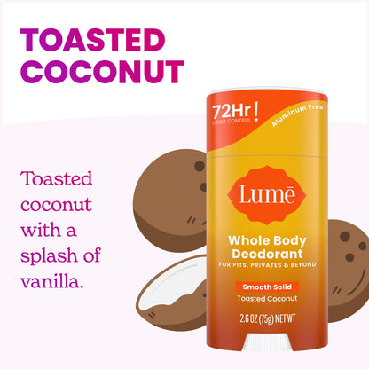 Lume Whole Body Deodorant - Solid Stick - 2.6 oz, 2 pk (Soft Powder)