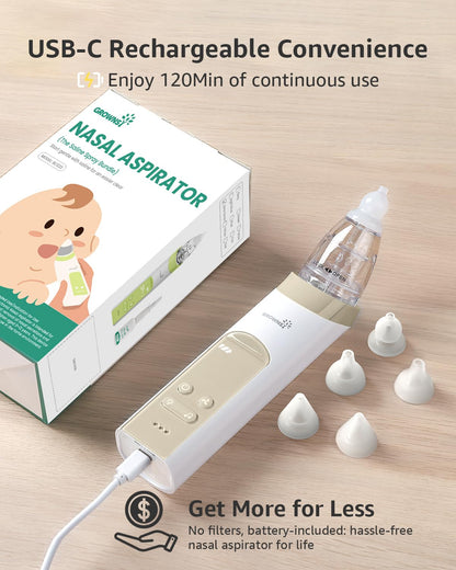 GROWNSY Nasal Aspirator for Baby, Electric Nose Sucker, Powerful Suction