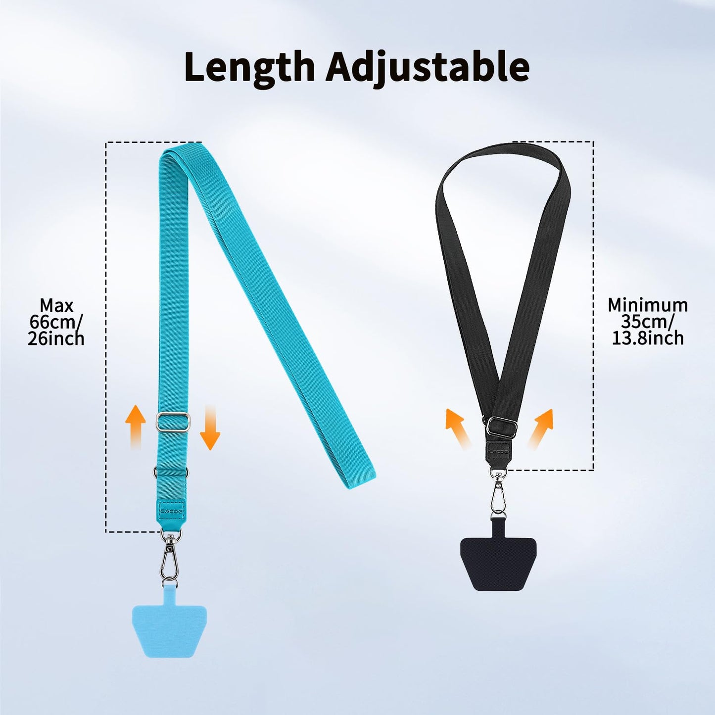CACOE Phone Lanyard, Black+Dark Blue, 2 Pcs