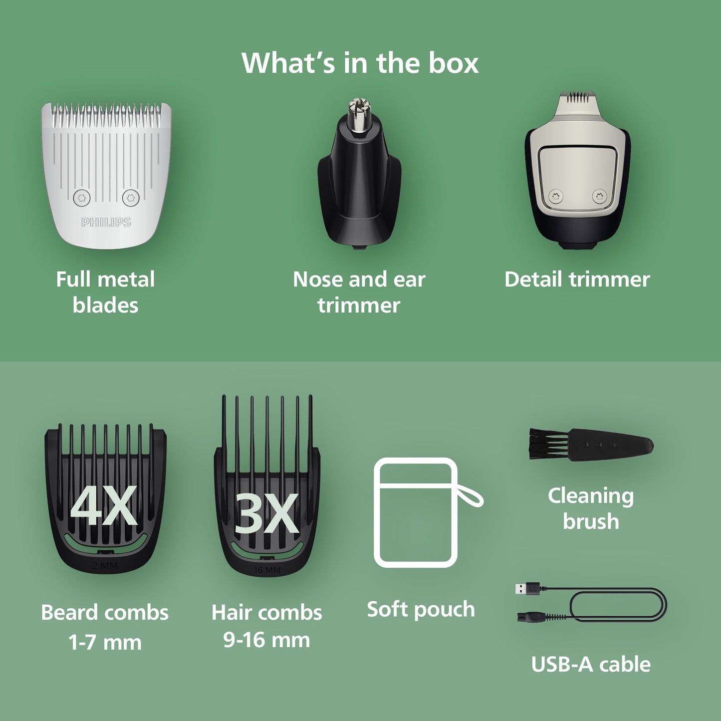 Philips Norelco All-in-One 3000 Series 13 in 1 Trimmer, Beard Styler & Men's Hair Clipper, 9 Length Settings & Self-Sharpening Skin-Friendly Blades, MG3919/50
