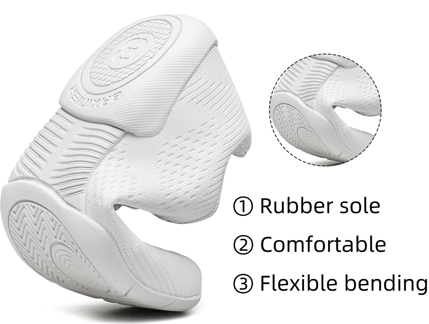 BAXINIER Girls White Cheerleading Shoes