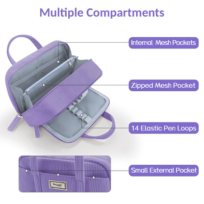 Sooez Large Pencil Case Pouch, Extra Big Pencil Bag with 5 Compartments