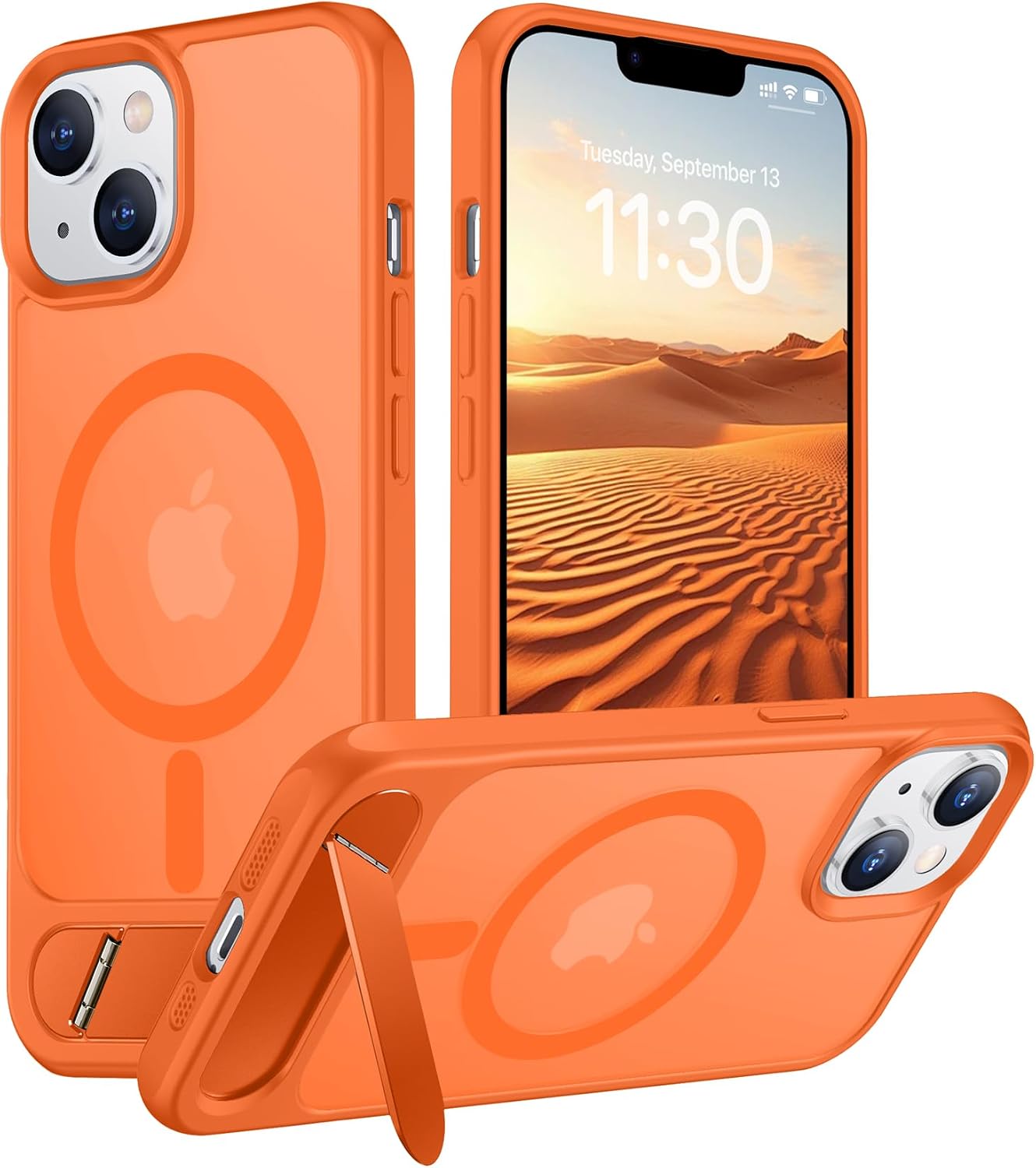 Magnetic Compatible with iPhone 14 Pro Max Case, [Built-in Invisible Kickstand][Compatible with MagSafe] [Military Grade Shockproof] Slim Translucent Matte Phone Case for iPhone 14 Pro Max 6.7"