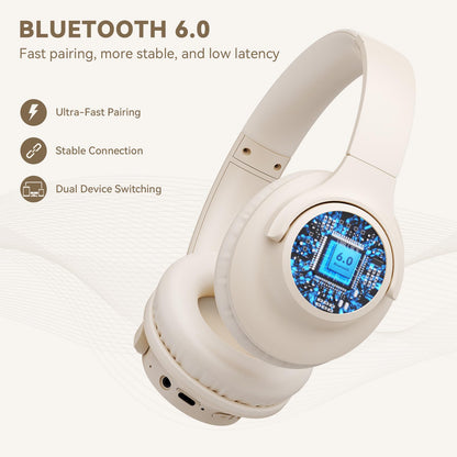 KVIDIO Bluetooth Headphones Wireless Over Ear Headsets 65H Playtime