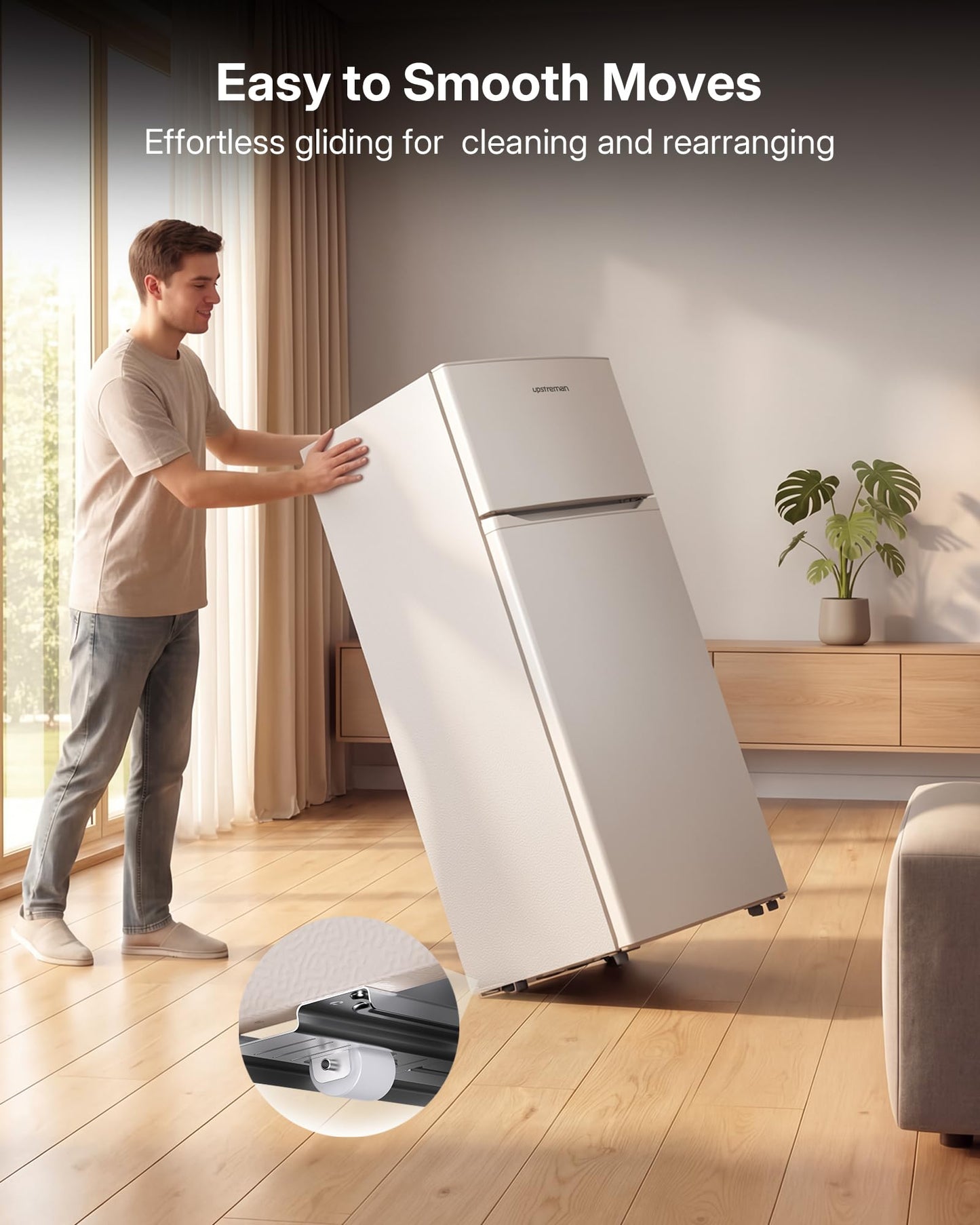 Upstreman 7.7 Cu.Ft. Refrigerator with Freezer Double Door Refrigerator