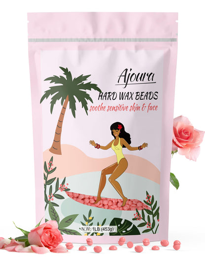 Ajoura 1 lb Hard Wax Beads for Hair Removal, Chamomile Wax Beans, Blue