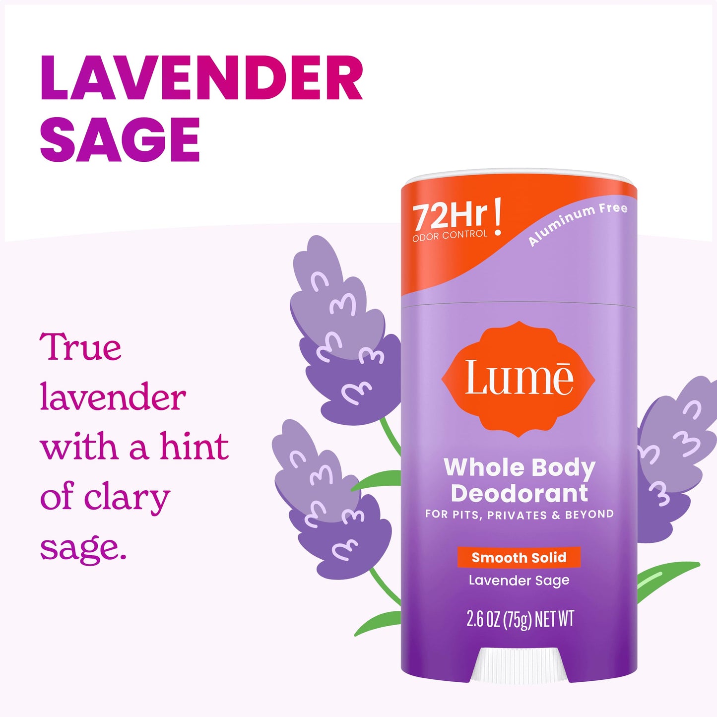 Lume Whole Body Deodorant - Solid Stick - 2.6 oz, 2 pk (Soft Powder)