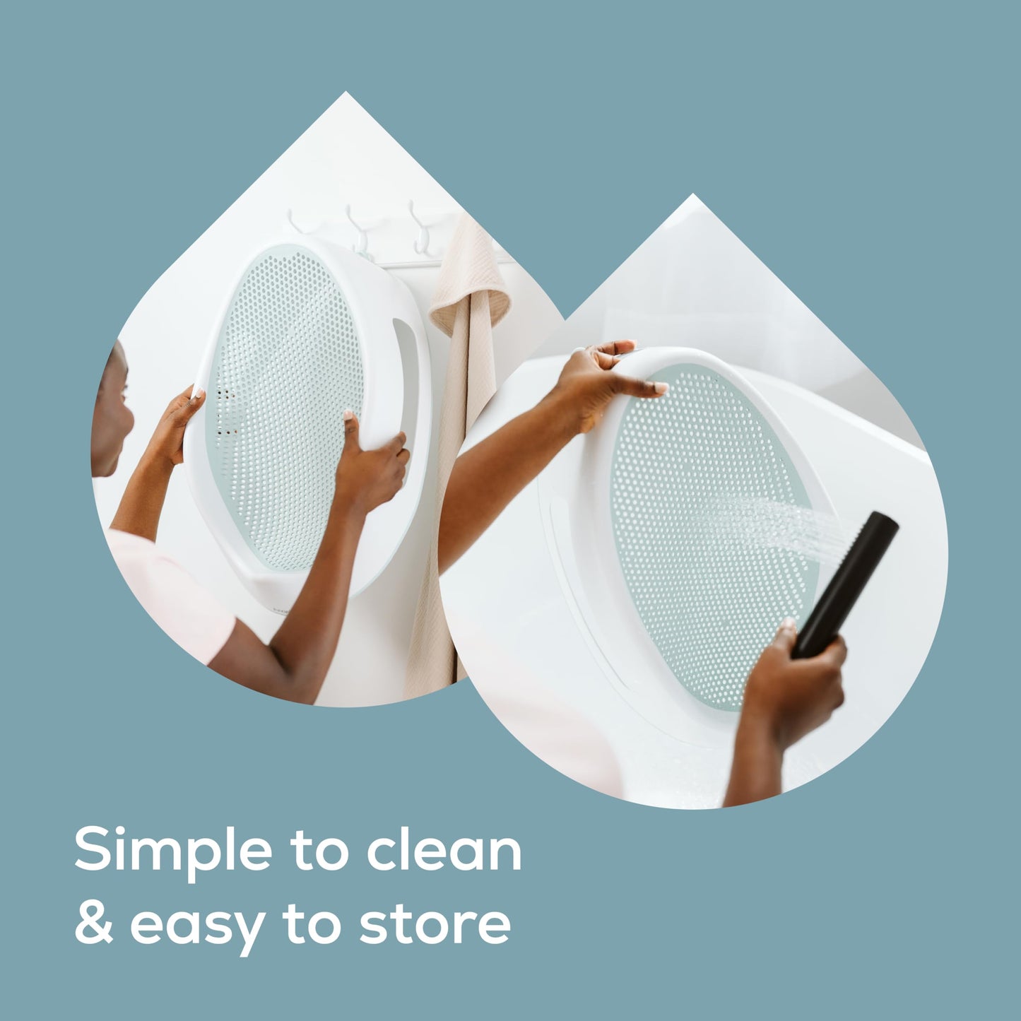 Angelcare Soft-Touch Baby Bath Support & Rinser Bundle, Aqua