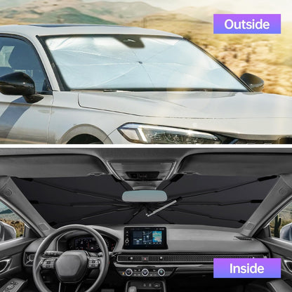 2026 Windshield Sun Shade Umbrella, Foldable Car Sunshade, 99% UV Block