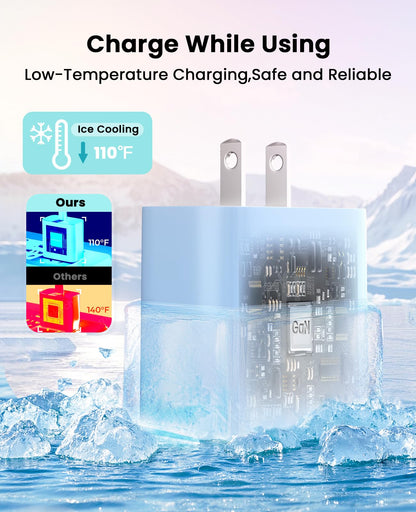 iPhone Charger Fast Charging, USB C Charger Block, 6FT/10FT Lightning Cable