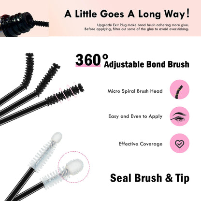 LA MAESII Lash Bond&Seal Remover Kit 3 in 1,Lash Cluster Glue Waterproof